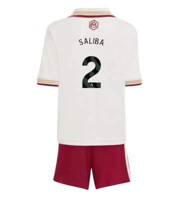 Lacne Dětský Futbalové dres Arsenal William Saliba #2 2025-26 Krátky Rukáv - Tretina (+ trenírky)